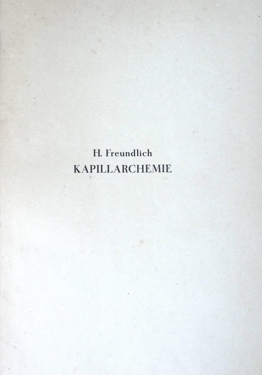 Cover HERBERT FREUNDLICH KAPILLARVHEMIE