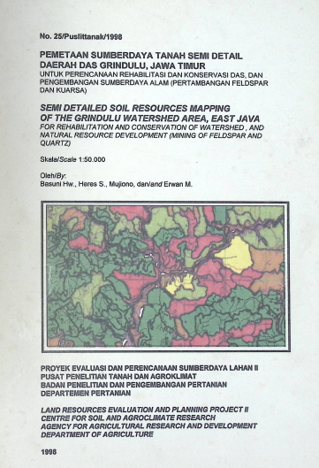 Cover PEMETAAN SUMBER DAYA TANAH SEMI DETAIL DAERAH DAS GRINDULU, JAWA TIMUR