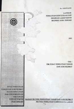Cover PUSAT PENELITI8AN TANAH DAN AGROKLIMAT BADAN PENELITIAN DAN PENGEMBANGAN PERTANIAN DEPARTEMEN PERTANIAN