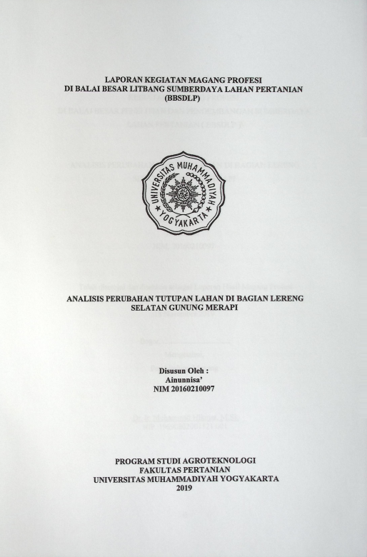 Cover LAPORAN KEGIATAN MAGANG PROFESI DI BALAI BESAR LITBANG SUMBERDAYA LAHAN PERTANIAN (BBSDLP)