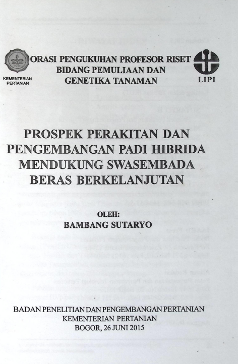 Cover PROSPEK PERAKITAN DAN PENGEMBANGAN PADI