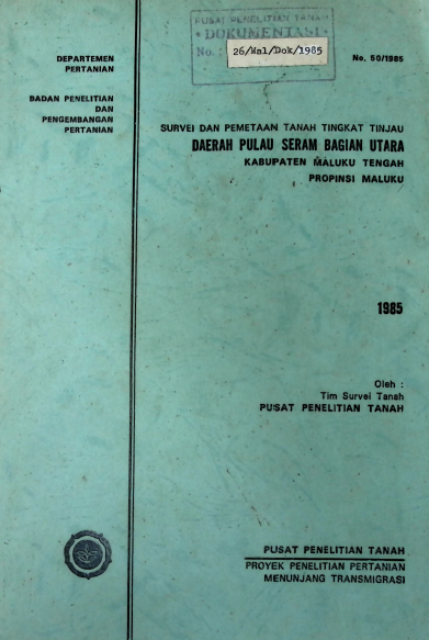 Cover SURVEI DAN PTTT DAERAH PULAU SERAM BAGIAN UTARA KAB MALUKU TENGAH