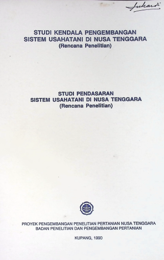 Cover STUDI KENDALA PENGEMBANGAN SISTEM USAHA TANI DI NTT