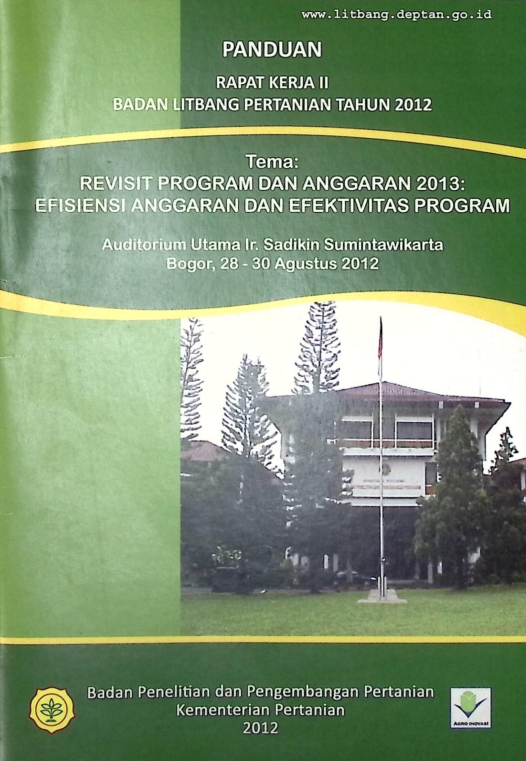 Cover RAPAT KERJA II BADAN LITBANG PERTANIAN TAHUN2012