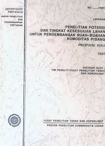 Cover PENELITIAN POTENSI DAN TINGKAT KESESUAIAN LAHAN UNTUK PENGEMBANGAN BUAH BUAHAN KOMODITAS PISANG