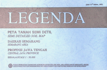 Cover LEGENDA PETA TANAH SEMI DETIL SDAERAH SEMARANG PROPINSI JAWA TENAGH