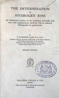 Cover THE DETERMINATION OF HYDROGEN IONS