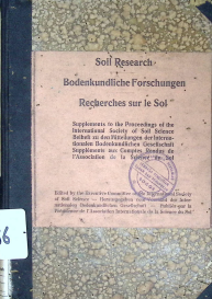 Cover SOIL RESEARCH BODENKUNDLICHE FORSCHUNGEN RECHERCHES SUR LE SOL
