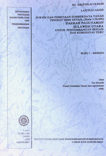 Cover LAPORAN AKHIR SURVEI DAN PEMETAAN SUMBER DAYA TANAH DAERAH PANGUYAMAN SULAWESI UTARA