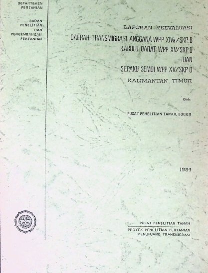 Cover LAPORAN REEVALUASI DAERAH TRANSMIGRASI ANGGANA WPP XIVa