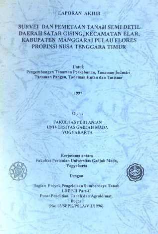 Cover SURVEI DAN PEMETAAN TANAH SEMI DETAIL DAERAH SATAR GISING