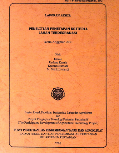 Cover PENELITIAN PENETAPAN KRITERIA LAHAN TERDEGRADASI