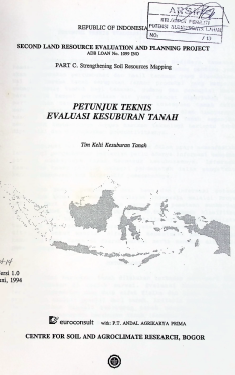 Cover PETUNJUK TEKNIS EVALUASI KESUBURAN TANAH