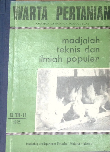 Cover WARTA PERTANIAN 13 TH - II 1972
