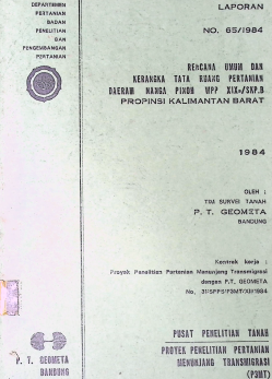 Cover RENCANA UMUM DAN KERANGKA TATA RUANG PERTANIAN SKP A