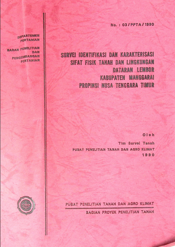 Cover SURVEI IDENTIFIKASI DAN KARAKTERISTIK SFT DAN LDL KABUPATEN MANGGARAI NTT
