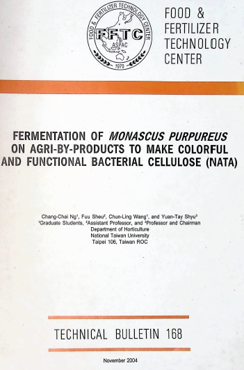 Cover FERMENTATION OF MONASCUS PURPUREUS
