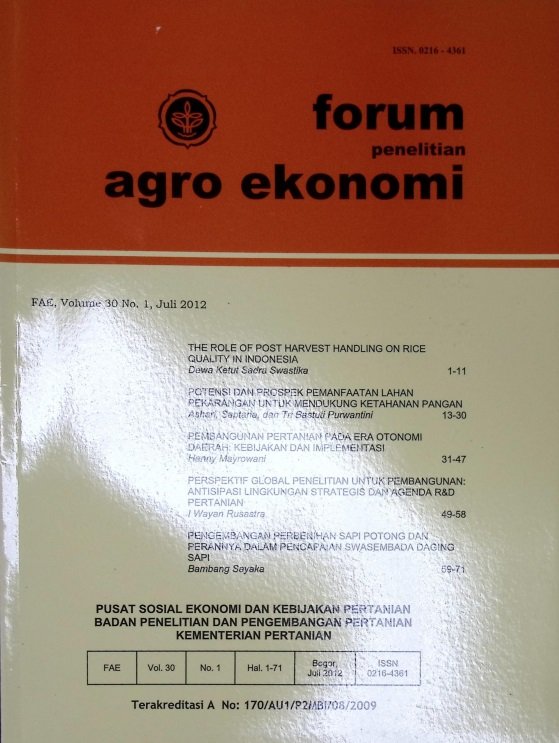 Cover FORUM PENELITIAN AGRO EKONOMI 2BUKU