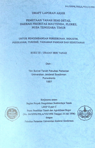 Cover PEMETAAN TANAH SEMI-DETAIL DAERAH PRIORITAS MAUTENDA FLORES NTT