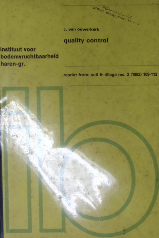 Cover INSTITUUT VOOR BODEMVRUCHIBAARHEID HAREN-GR