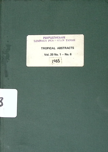 Cover TROPICAL ABSTRACTS