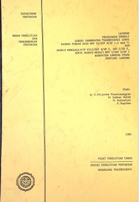 Cover LAPORAN PENINJAUAN LOKASI PENEMPATAAN TRANSMIGRASI LOKAL DAERAH PAKUAN RATU WPP