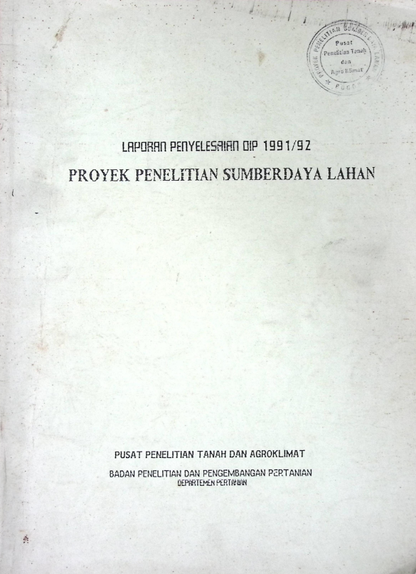 Cover PROYEK PENELITIAN SUMBER DAYA ALAHAN
