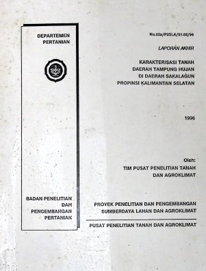 Cover KARAKTERISASI TANAH DAERAH TAMPUNG HUJAN DI DAERAH SAKALAGUN PTOPINSI KALIMANTAN SELATAN