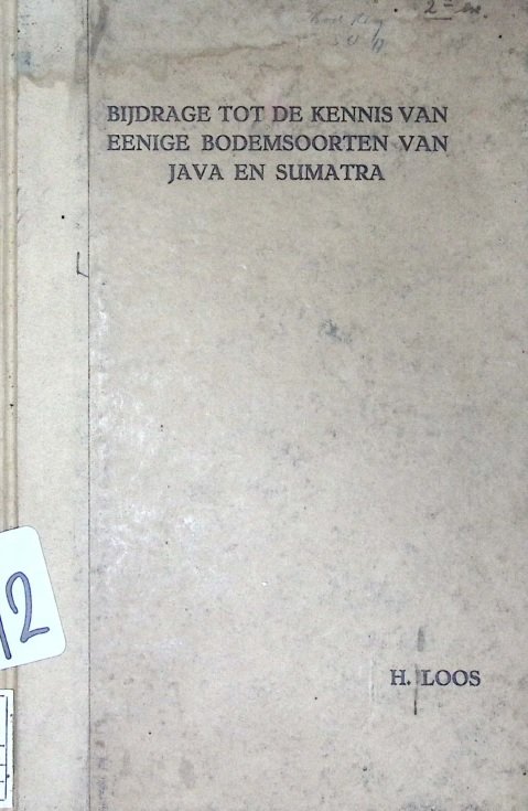 Cover BIJDRAGE TOT DE KENNIS VAN EENIGE BODEMSOORTEN VAN JAVA EN SUMATRA