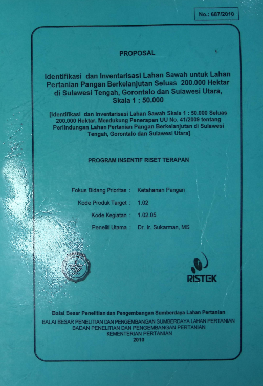 Cover PROPOSAL IDENTIFIKSASI DAN INVENTARISASI LAHAN SAWAH UNTUK LAHANPERTANIAN PANGAN BERKELANJUTAN SELUAS200000 HEKTAR