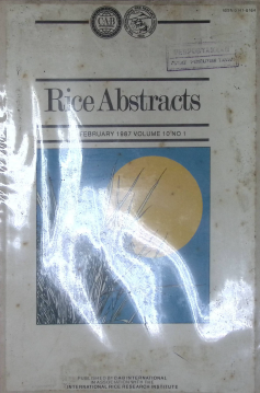 Cover RICE ABSTRACTS  FEBRUARY 1987 VOLUME 10 NO 1