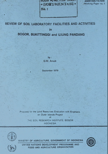 Cover review of soil laboratory facilities and activities in bogor, bukittinggi and ujung pandang