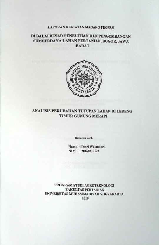 Cover ANALISIS PERUBAHAN TUTUPAN LAHAN DI LERANG TIMUR GUNUNG MERAPI