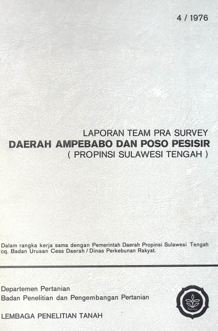 Cover LAPORAN TEAM PRA SURVEY DAERAH AMPEBABO DAN POSO PESISIR SULTENG