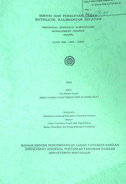 Cover SURVEI DAN PENELITIAN TANAH BATULICIN, KALIMANTAN SELATAN