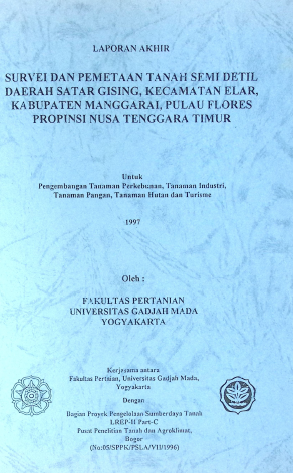 Cover SURVEI DAN PTTS DAERAH SATAR GISING KEC. ELAR, KAB. MANGGARAI, PULAU FLORES NTT