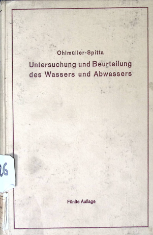 Cover UNTERSUCHUNG UND BEURTEILUNG DES WASSERS UND ABWASSERS