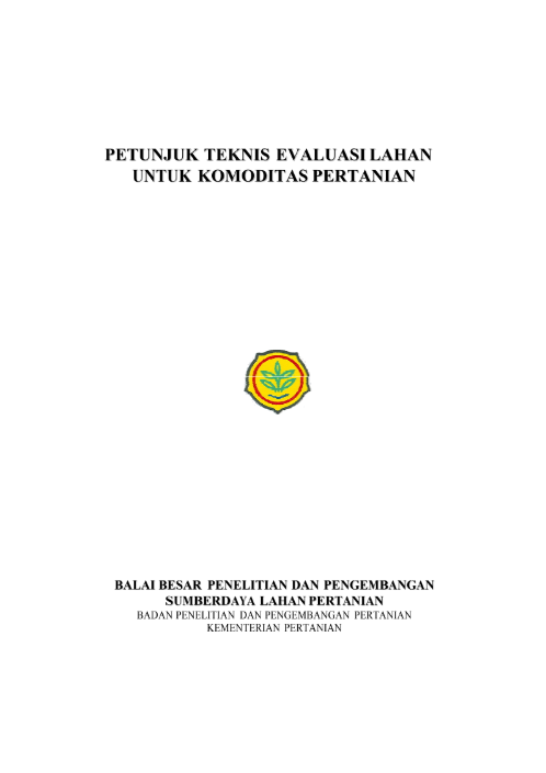 Cover Petunjuk Teknis Evaluasi Lahan untuk Komoditas Pertanian