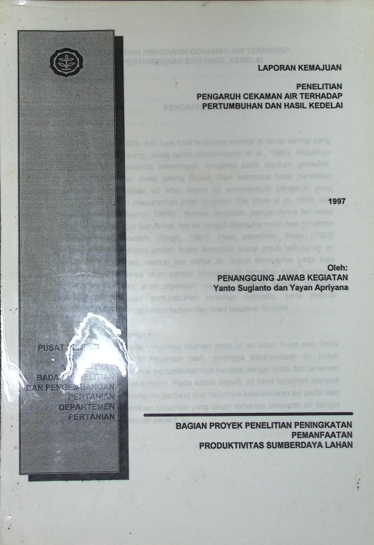 Cover LAPORAN KEMAHUAN PENELITIAN PENGARUH CEKAMAN AIR TERHADAP PERTUMBUHAN DAN HASIL KEDELAI