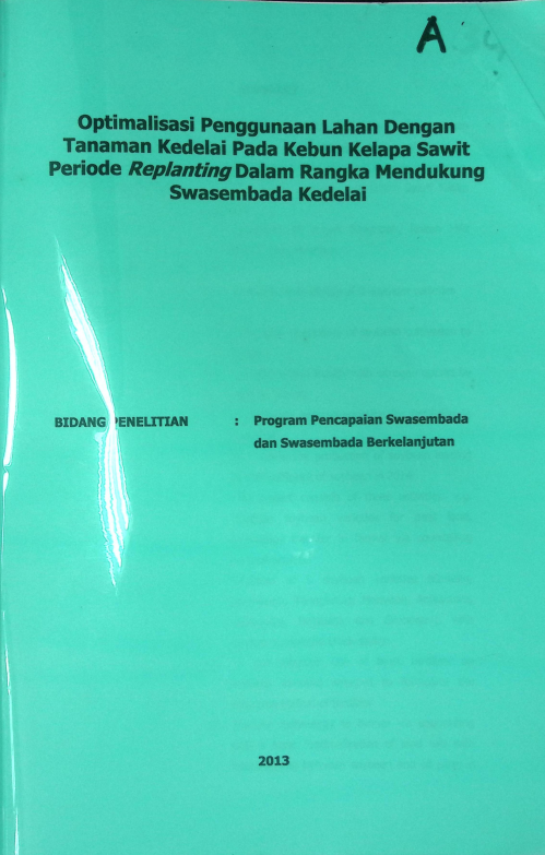 Cover OPTIMALISASI PENGGUNAAN LAHAN DENGAN TANAMAN KEDELAI