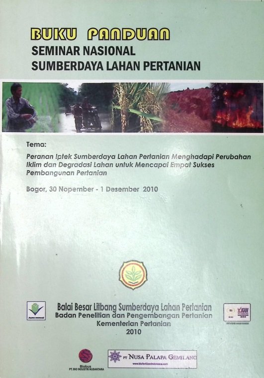 Cover BUKU PANDUAN SEMINAR NASIONAL SUMBER DAYA LAHAN PERTANIAN