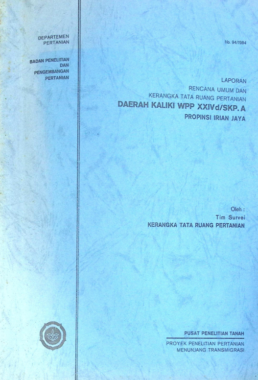 Cover SURVEI KT DAERAH KALIKI IRIAN JAYA