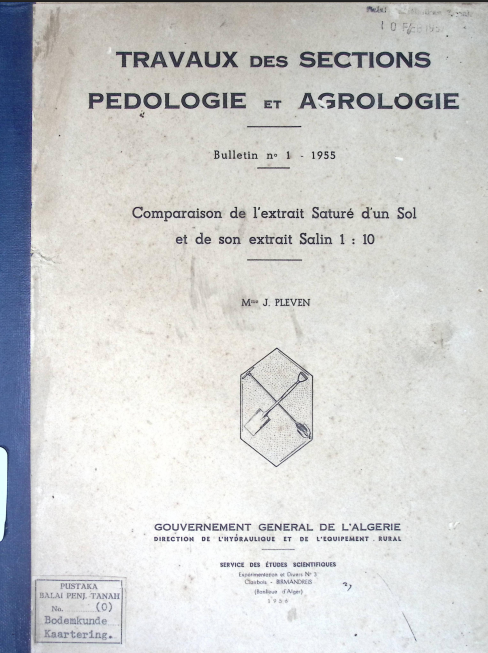 Cover TRAVAUX DES SECTIONS PEDOLOGIE et AGROLOGIE