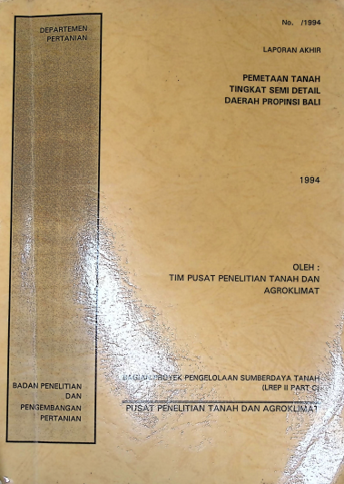 Cover PTT SEMI DETAIL DAERAH PROVINSI BALI 1994