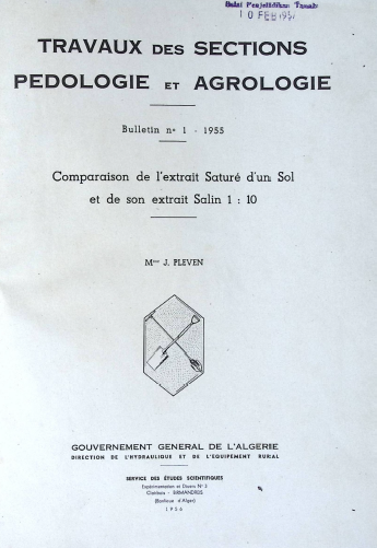 Cover TRAVAOX DER SECTIONS PEDOLOGIE ET AGROLOGIE