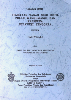 Cover LAPORAN AKHIR PTS PULAU WANGI-WANGI DAN KALEDUPA SULAWESI TENGGARA