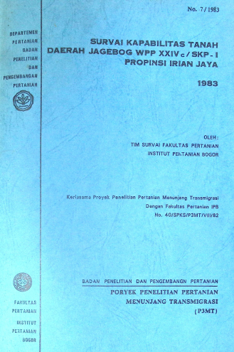 Cover SURVEI KT DAERAH JAGEBOG IRIAN JAYA TIM SURVEI FAKULTAS PERTANIAN INSTITUT PERTANIAN BOGOR