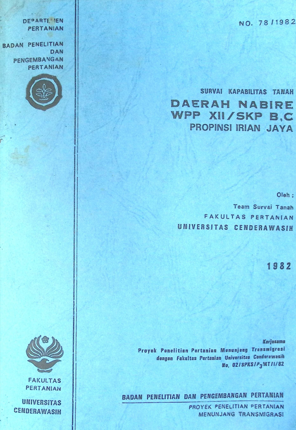 Cover SURVEI KT DAERAH NABIRE WPP XII, SKP B,C PROVINSI IRIAN JAYA