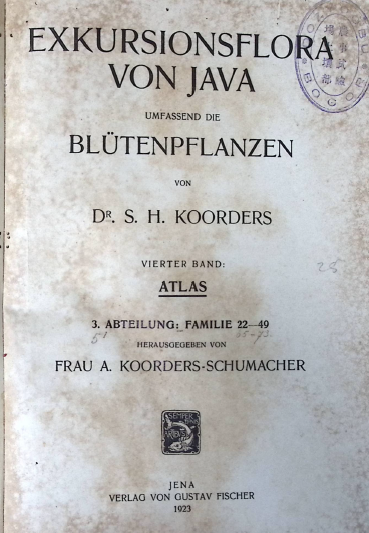 Cover EXKURSIONSFLORA VON JAVA UMFASSEND DIE BLUTENPFLANZEN