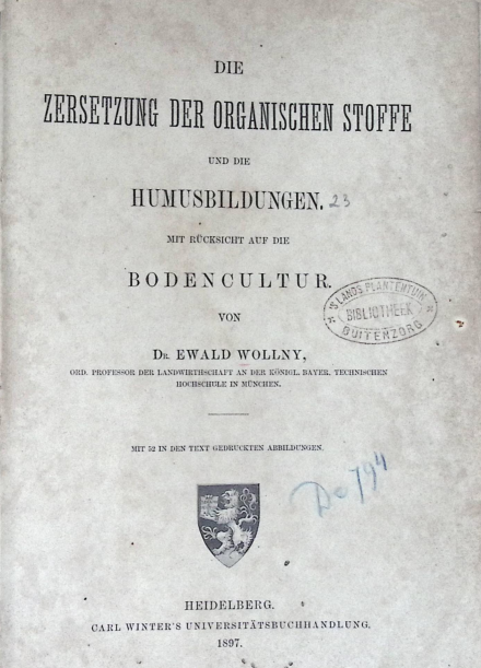 Cover ZERSETZUNG DER ORGANISCHEN STOFFE